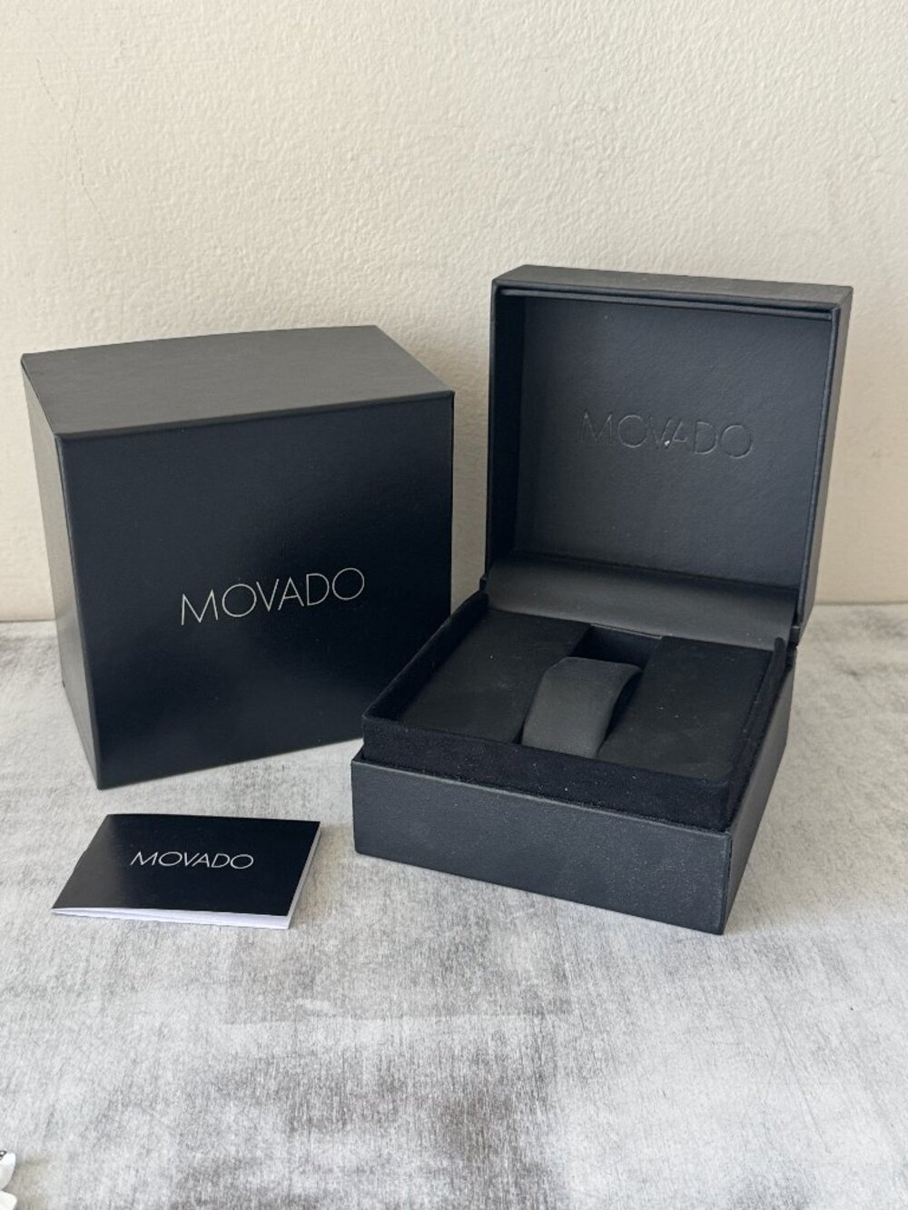 Genuine MOVADO Black Watch Presentation Box  With Case, UNISEX without Watches!